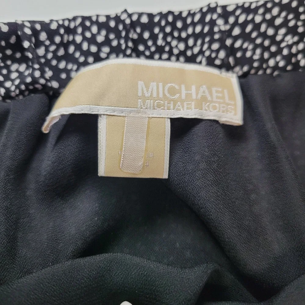 Michael Kors Black White‎ Polka Dot Pleated High Low Skirt XS Flowy Chic Trendy